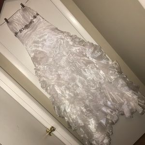 White drop waist prom dress